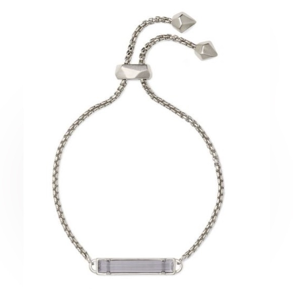 Kendra Scott Stan rhodium bracelet in Slate Cats Eye - Picture 1 of 5